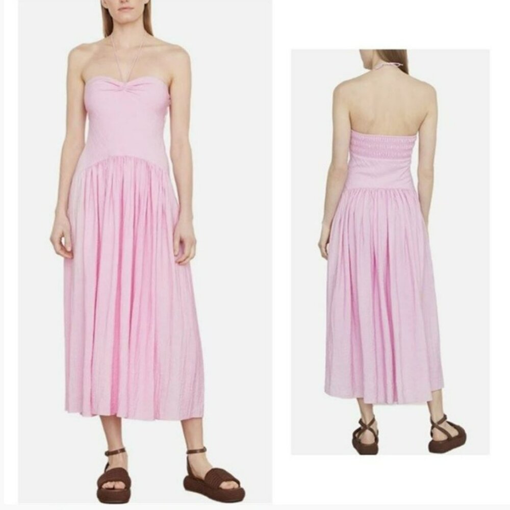 Vince halter sundress with gathered skirt and shirred top BNWT